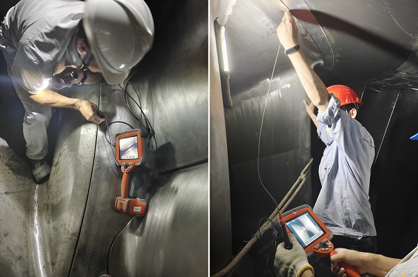 工業內窺鏡檢測水輪機現場圖片
